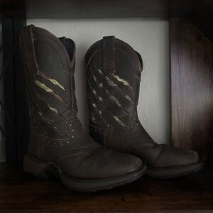 Rank 45 American Flag square toed cowboy boots with slip resistance size M6/W7.5
